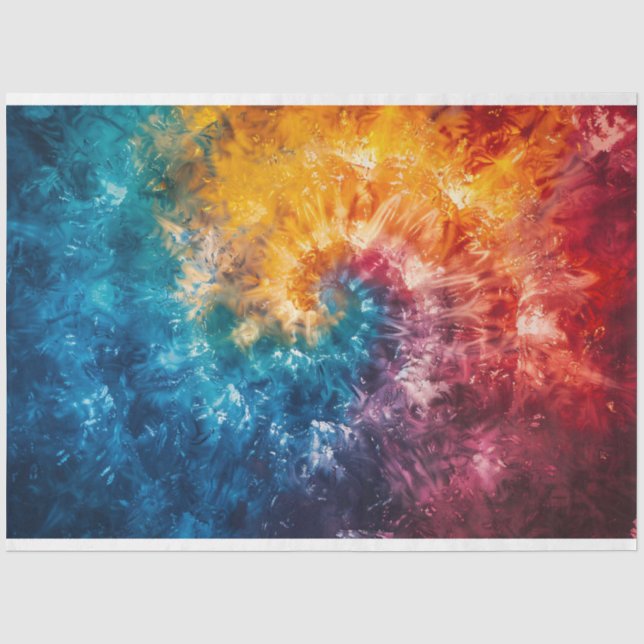 Rainbow-Krawatte-Dye-Swirl-Decoupage Seidenpapier (Vorderseite)