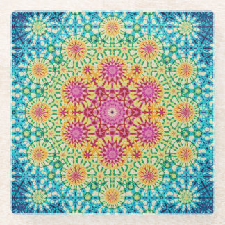 Rainbow-Krawatte Geometric Mandala 1 Muster Glasuntersetzer