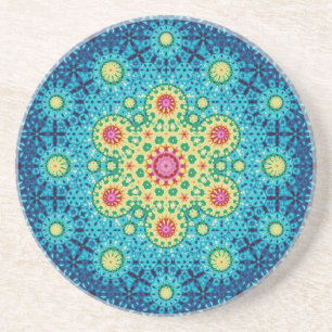 Rainbow-Krawatte Geometric Mandala 2 Muster Getränkeuntersetzer