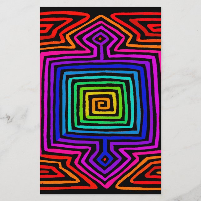Rainbow Kuna Indian Mola Briefpapier (Vorderseite)