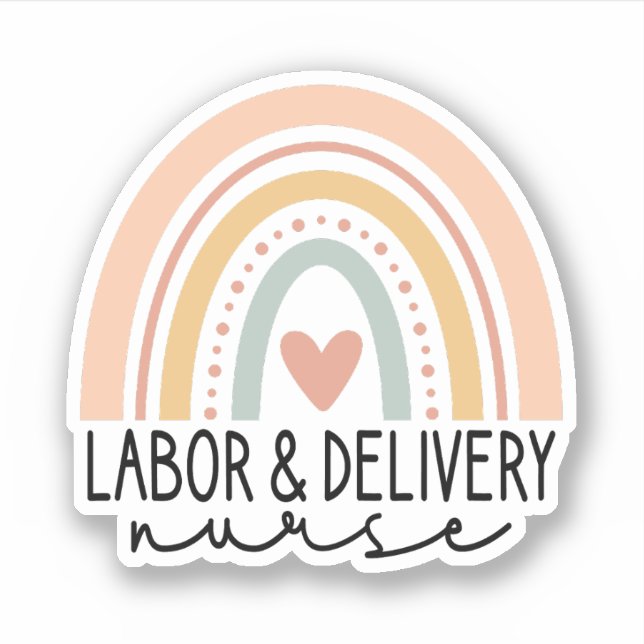 Rainbow, L and D Nursing Aufkleber (Vorderseite)