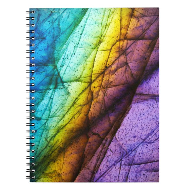 Rainbow Labradorite Crystal Gemstone Liebe Journal Notizblock (Vorderseite)