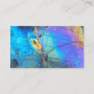 Rainbow Labradorite Crystal Print Business Card Visitenkarte