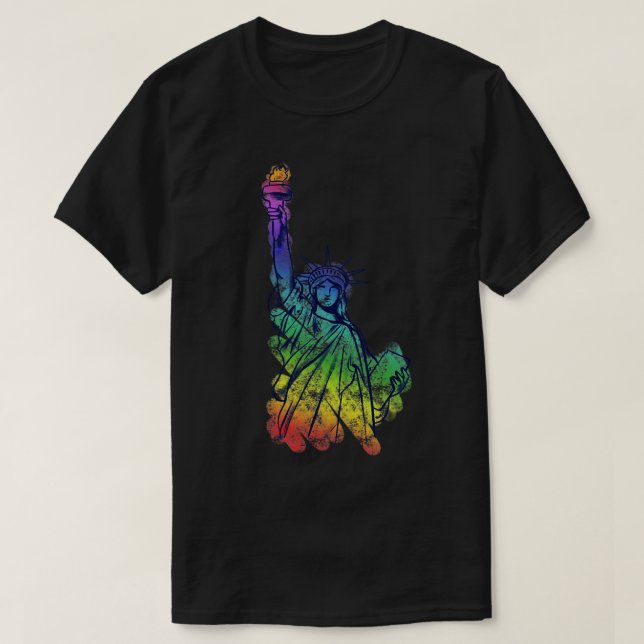 Rainbow Lady Liberty Pride Art T-Shirt (Design vorne)