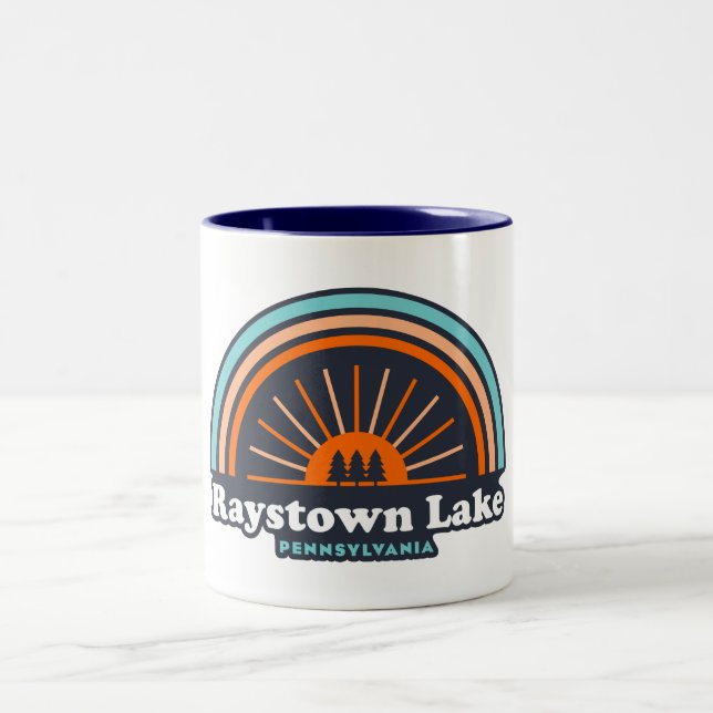 Rainbow Lake Pennsylvania Zweifarbige Tasse (Mittel)