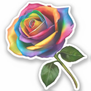 Rainbow Lange Steppe Rose- Aufkleber