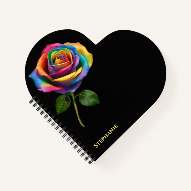 Rainbow Lange Steppe Rose- Notizbuch (Vorderseite)