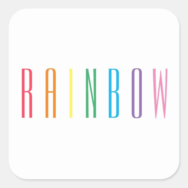 RAINBOW Large Square Stickers (Vorderseite)