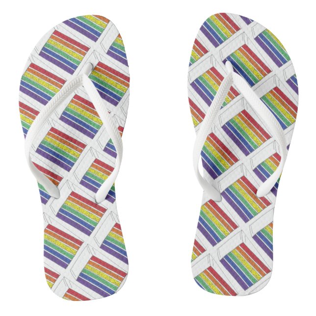 Rainbow Layer Cake Pride Gay Wedding Flops Flip Flops (Fußbett)