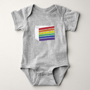 Rainbow Layer Cake Slice LGBT Gay Pride Feinschmec Baby Strampler