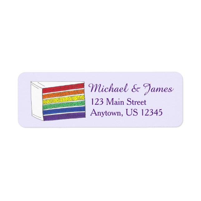 Rainbow Layer Cake Slice Pride Labels (Vorne)
