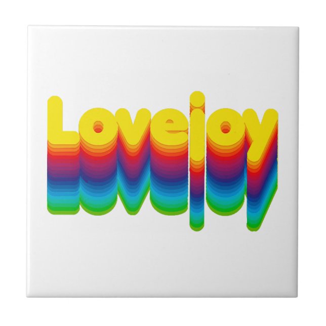 Rainbow Layers Lovejoy Name Label Fliese (Vorderseite)