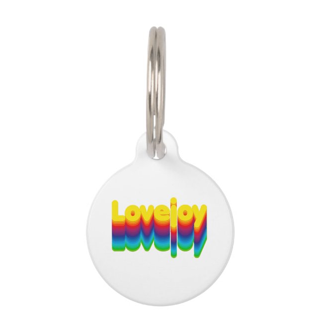 Rainbow Layers Lovejoy Name Label Haustiermarke (Vorderseite)