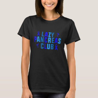 Rainbow Lazy Pancreas Club Diabetes Awareness Blue T-Shirt