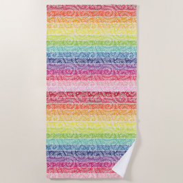 Rainbow Leaf Pattern Boho Strandtuch
