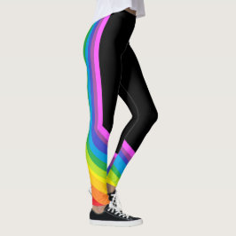 Rainbow-Leggings Schwarze und Rainbow-Stretchpflan Leggings