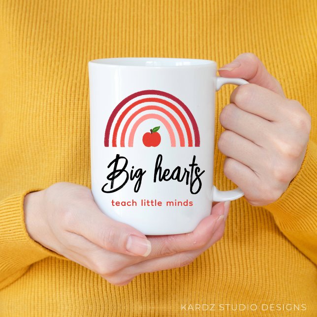 Rainbow-Lehrer-Wertungsquote-Tasse Kaffeetasse (Give this mug to a teacher of  big heart who teaches little minds as a gift for teacher appreciation)