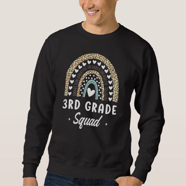 Rainbow Leopard 3. Klasse Zurück zu Schullehrern Sweatshirt (Vorderseite)