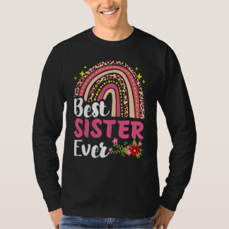 Rainbow Leopard Beste Schwester je Muttertagsmond T-Shirt