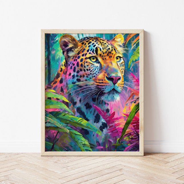 Rainbow Leopard Colorful Moderne Abstrakte Kunst Poster (Von Creator hochgeladen)