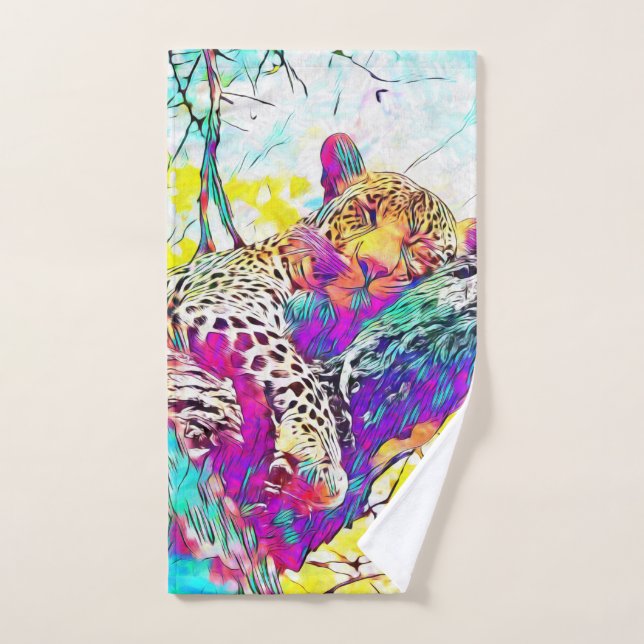 Rainbow Leopard Handtuch Badhandtuch Set (Handtuch)