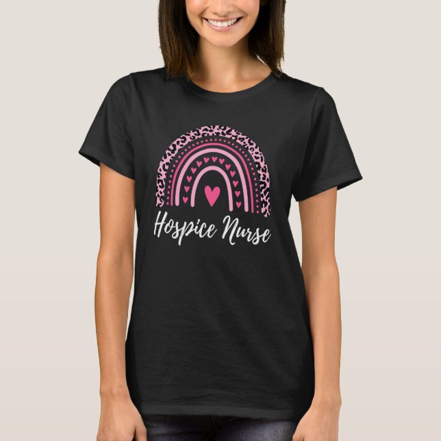 Rainbow Leopard Hospice Nurse Medical Terminal Car T-Shirt (Vorderseite)