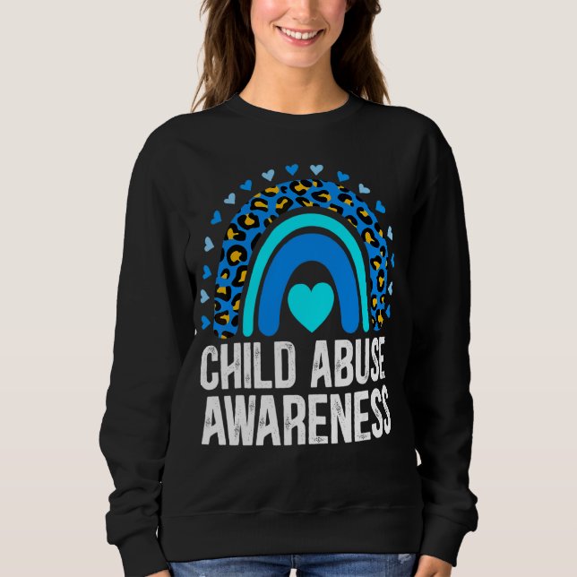 Rainbow Leopard im April tragen wir blauen Kindesm Sweatshirt (Vorderseite)
