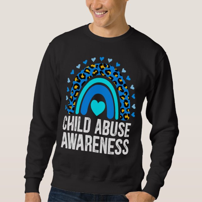 Rainbow Leopard im April tragen wir blauen Kindesm Sweatshirt (Vorderseite)