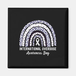 Rainbow Leopard International Overdose Awareness D Magnet