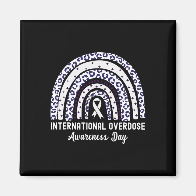 Rainbow Leopard International Overdose Awareness D Magnet (Vorne)