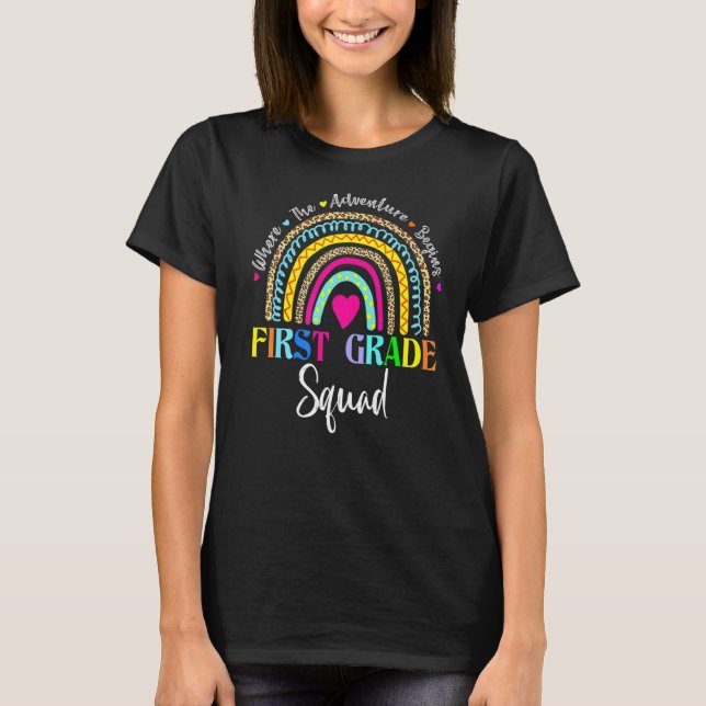 Rainbow Leopard Lehrer Kid Team 1st G T-Shirt (Vorderseite)