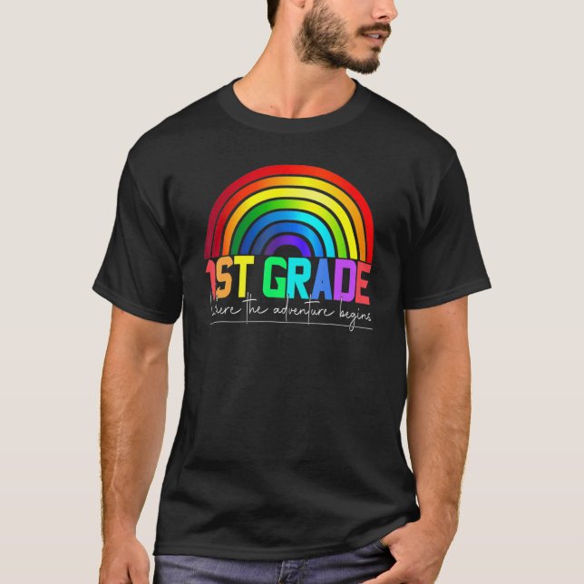 Rainbow Leopard Lehrerteam erster Grad T-Shirt (Vorderseite)
