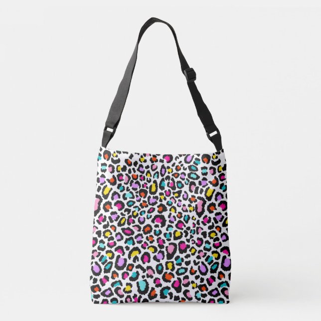 Rainbow Leopard Muster Tragetaschen Mit Langen Trägern (Rückseite)