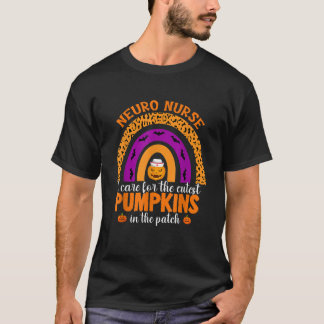 Rainbow Leopard Neuro Nurse Niedliche Pumpkins Hal T-Shirt