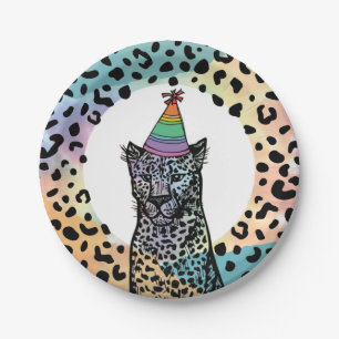 Rainbow Leopard Paper Tellers Birthday Party Pappteller