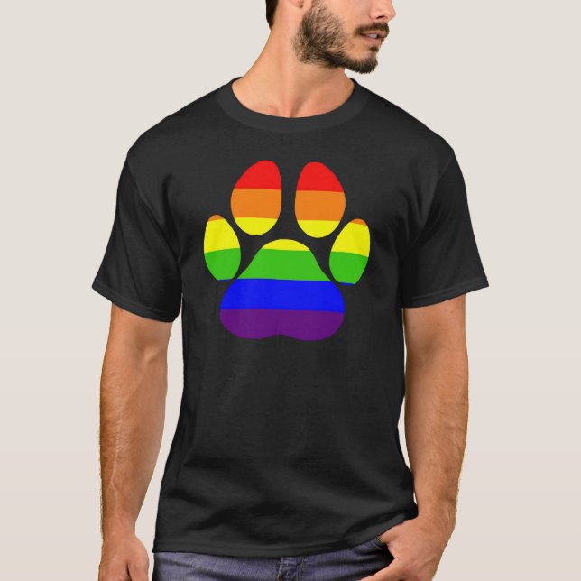 Rainbow Leopard Paw T-Shirt (Vorderseite)
