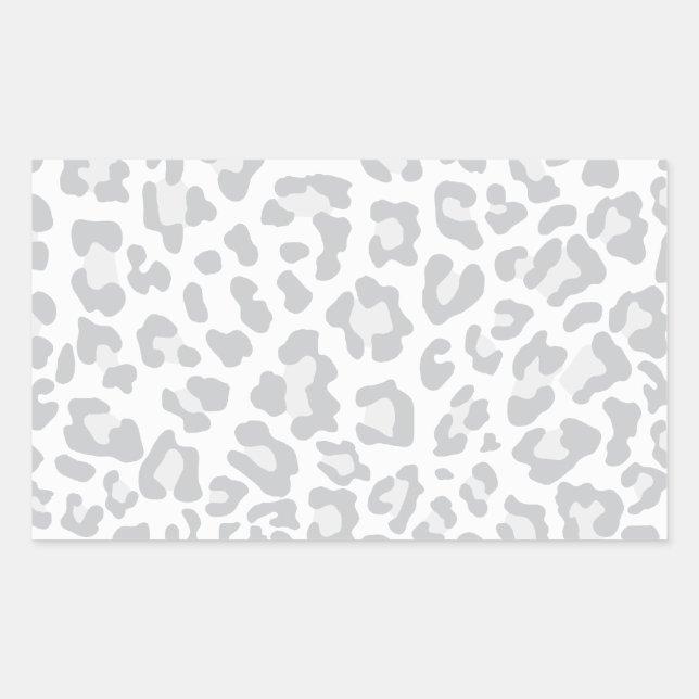 Rainbow Leopard Print Collection - Grau Rechteckiger Aufkleber (Vorderseite)