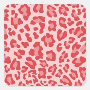 Rainbow Leopard Print Collection - Rot Quadratischer Aufkleber