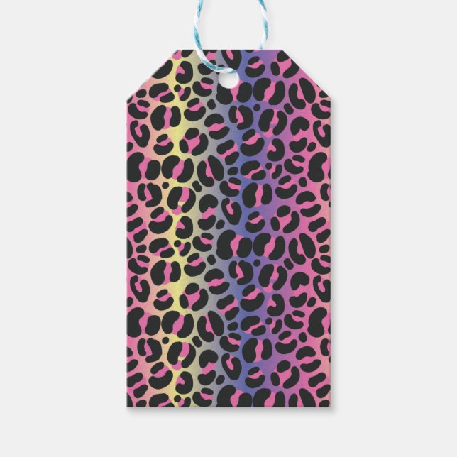 Rainbow Leopard Print Geschenkanhänger (Vorderseite)