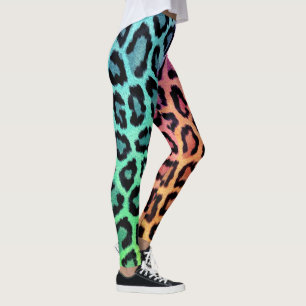 Rainbow Leopard Print Leggings