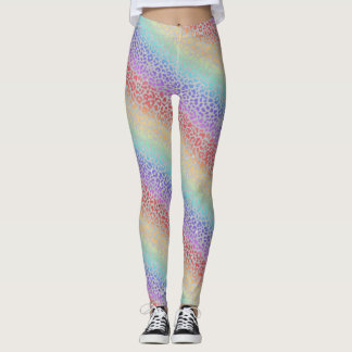 Rainbow Leopard Print Leggings | Bold Colorful
