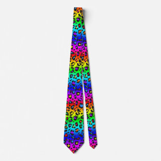 Rainbow Leopard Print Neck Tie Krawatte