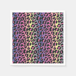 Rainbow Leopard Print Serviette