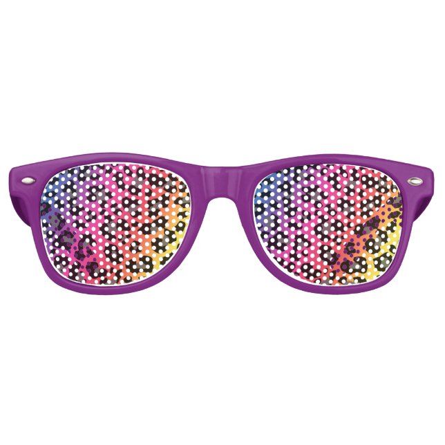 Rainbow Leopard Print Sonnenbrille (Vorderseite)