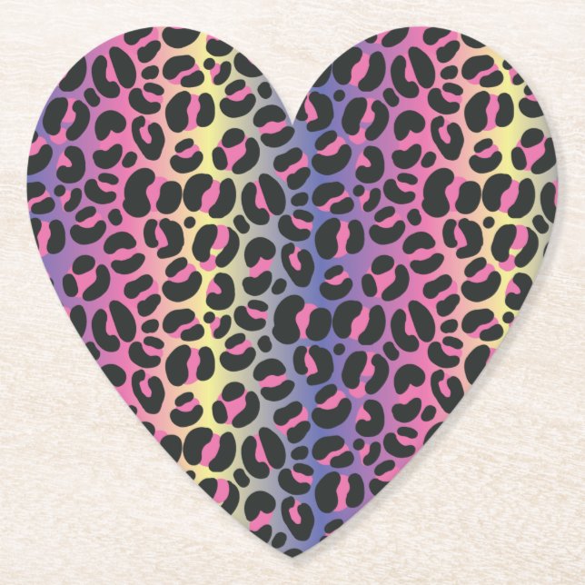 Rainbow Leopard Print Untersetzer (Vorderseite)