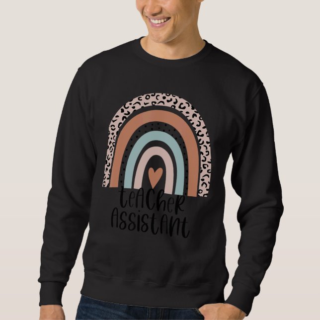 Rainbow Leopard School Teacher Assistant Ed Staff Sweatshirt (Vorderseite)