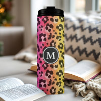 Rainbow Leopard Tierdruckmuster Mit Monogramm