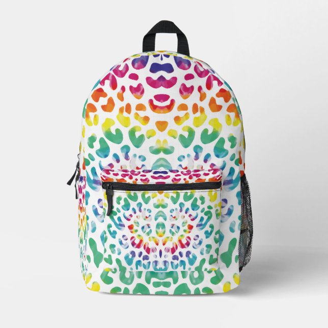 Rainbow-Leoparden Bedruckter Rucksack (Vorderseite)