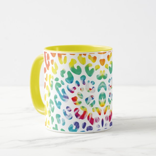 Rainbow-Leoparden Tasse (Vorderseite Links)