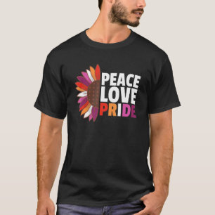 Rainbow Lesbian Flag Pride Lgbtq Sonnenblume T-Shirt